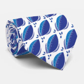 Trendy Blue Abstract Leaf Pattern Stropdas (Opgerold)