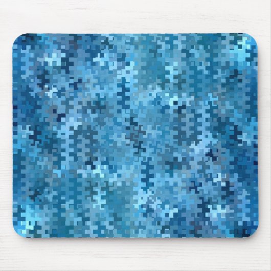 Trendy Blue Abstract Pattern Muismat (Voorkant)