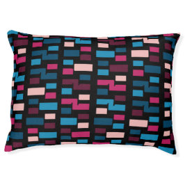 Trendy Blue and Pink City Night Cool Home Pattern Hondenbed