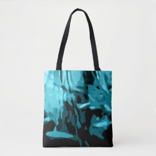 Trendy Blue Blauwgroen Aqua Camo Pattern Draagtas