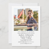 Trendy Blue Bow Coquette 2 FOTO Afstudeerfeest Kaart (Achterkant)