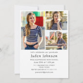 Trendy Blue Bow Coquette 4 FOTO Afstudeerfeest Kaart (Achterkant)