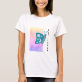 Trendy Blue Butterfly met Pattern Abstract T-shirt (Voorkant)