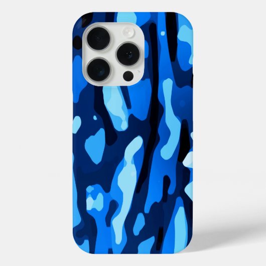 Trendy Blue Camo Abstract Pattern Case-Mate iPhone Case (Achterkant)
