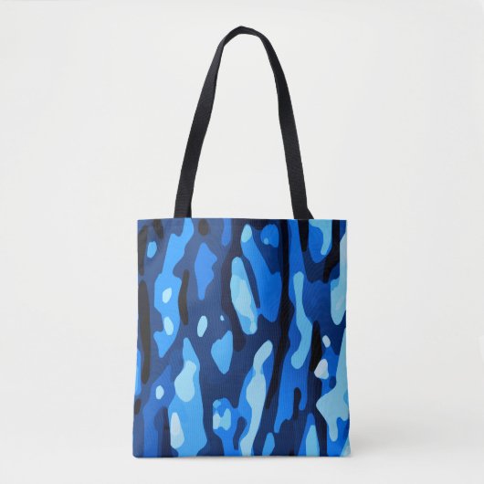 Trendy Blue Camo Abstract Pattern Draagtas (Voorkant)