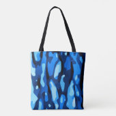 Trendy Blue Camo Abstract Pattern Draagtas (Achterkant)