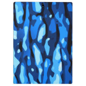 Trendy Blue Camo Abstract Pattern Klembord (Achterkant)