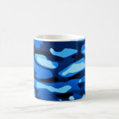 Trendy Blue Camo Abstract Pattern Koffiemok (Center)