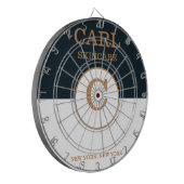 Trendy Blue en Shade van bruine zalonmonogram Dartbord (Voorkant Links)