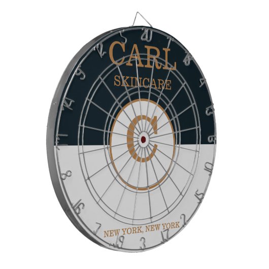 Trendy Blue en Shade van bruine zalonmonogram Dartbord (Voorkant Links)