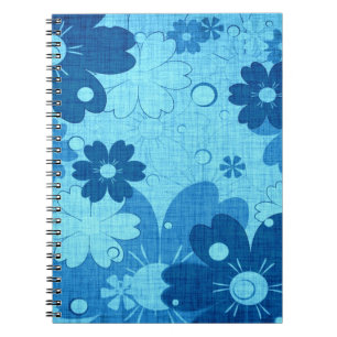 Trendy Blue Floral Notitieboek