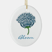 Trendy Blue Flower Keramisch Ornament (Rechts)