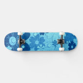 Trendy Blue Flower  Skateboard (Horizontaal)