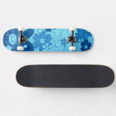 Trendy Blue Flower  Skateboard (Horizontaal)