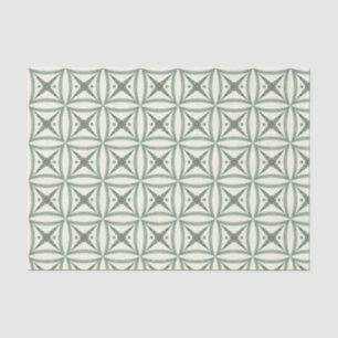 Trendy Blue Geometric Square Mesopotamian Motif Tissuepapier