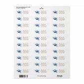 Trendy Blue Gold Afstuderen Retour Adreslabel Etiket (Full Sheet)