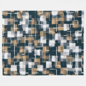 Trendy Blue Gold Black White Pset Fleece Deken (Voorkant (Horizontaal))