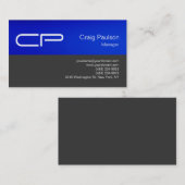 Trendy Blue Gray Chic Monogram Visitekaartje (Voorkant / Achterkant)