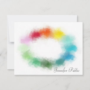 Trendy Blue Green Pink Red Yellow Oranje Colorful Notitiekaartje