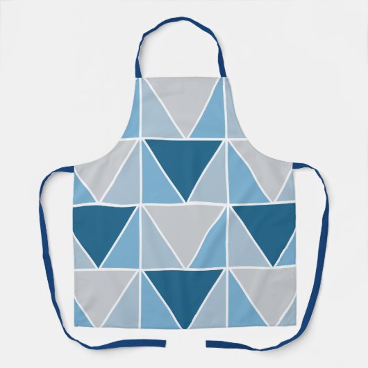 Trendy Blue Grey Geometric Triangles Schort (Voorkant)