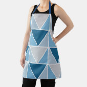 Trendy Blue Grey Geometric Triangles Schort (Insitu)