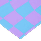 Trendy Blue & Lavender Paars Checkered Pattern Tafelkleed (Gekanteld)