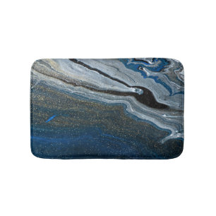 Trendy Blue Marble Pattern Badmat