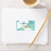 TRENDY BLUE POLKA DOT MAILING ADRES SJABLONEN ETIKET (Insitu)