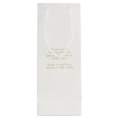 Trendy Blue Ribbon Bow Wedding Bedankt Wijn Cadeautas (Achterkant)