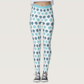 Trendy Blue Seashells Ocean Beach Theme Yoga Leggings (Voorkant)