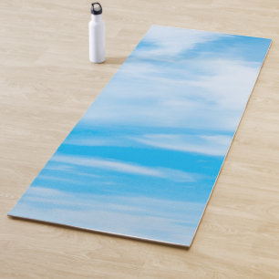 Trendy Blue Sky Clouds Design Sjabloon Fitness Yogamat