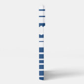 Trendy Blue Striped Custom Name iPhone Case Hoesje (Rechterkant)