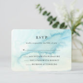 Trendy Blue Waterverf Kijk naar Mitzvah RSVP (Staand voorkant)