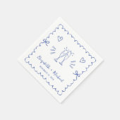 Trendy Blue Wavy Lijst bruiloft Servet (Hoek)