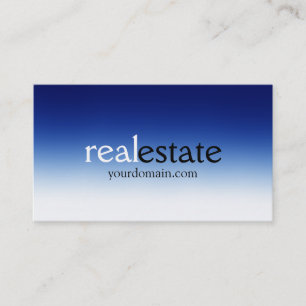 Trendy Blue White Real Estate Agent Visitekaartje
