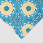 Trendy Blue & Yellow Ornamental Geometric Pattern Tissuepapier (Detail)