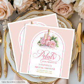 Trendy Blush and Gold Petals and Prosecco Napkins Servet