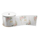 Trendy blush bloemengoud schittert 20e verjaardag lint (Spoel)