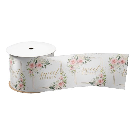 Trendy blush bloemengoud schittert zoet zestien lint (Spoel)