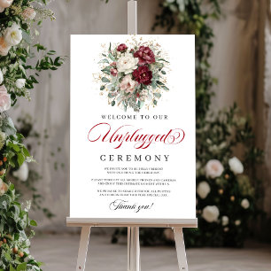 Trendy Blush Burgundy Unplugged Ceremonie Poster