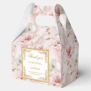 Trendy blush ivoor gouden waterverf bruiloft bedan bedankdoosjes