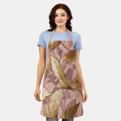 Trendy Blush Pink Gold Boho Leaves Collectie Schort (Gedragen)