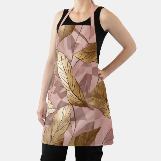 Trendy Blush Pink Gold Boho Leaves Collectie Schort (Insitu)