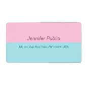 Trendy Blush Pink Mint Blue Elegant Shipping Etiket (Voorkant)