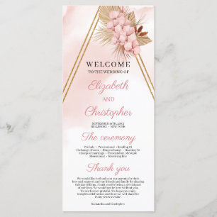 Trendy Blush Roze Orchidee Gedroogde Palm Gouden B Programma
