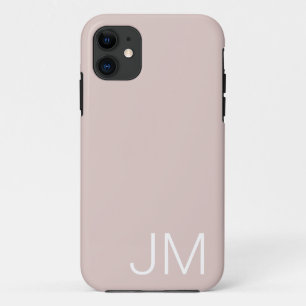 Trendy Blush Roze Oversized Monogram Eerste Letter iPhone 11 Hoesje