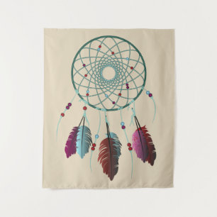 Trendy Bohemian Blauwgroen & Paarse Droomvanger Wandkleed