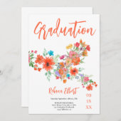 Trendy Boho Afstudeerfoto kaart – Oranje Bloemen (Voorkant / Achterkant)