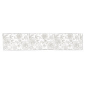 Trendy boho  bloemneutraal grijs roos korte tafelloper (Horizontaal)