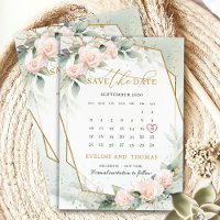 Trendy boho blush lijst eucalyptus kalender